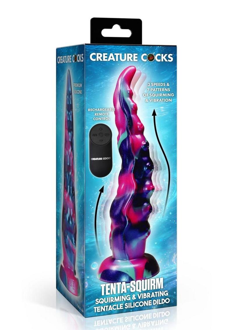 Creature Cocks Tenta-Squirm Squirming and Vibrating Tentacle Rechargeable Silicone Dildo - Multicolor