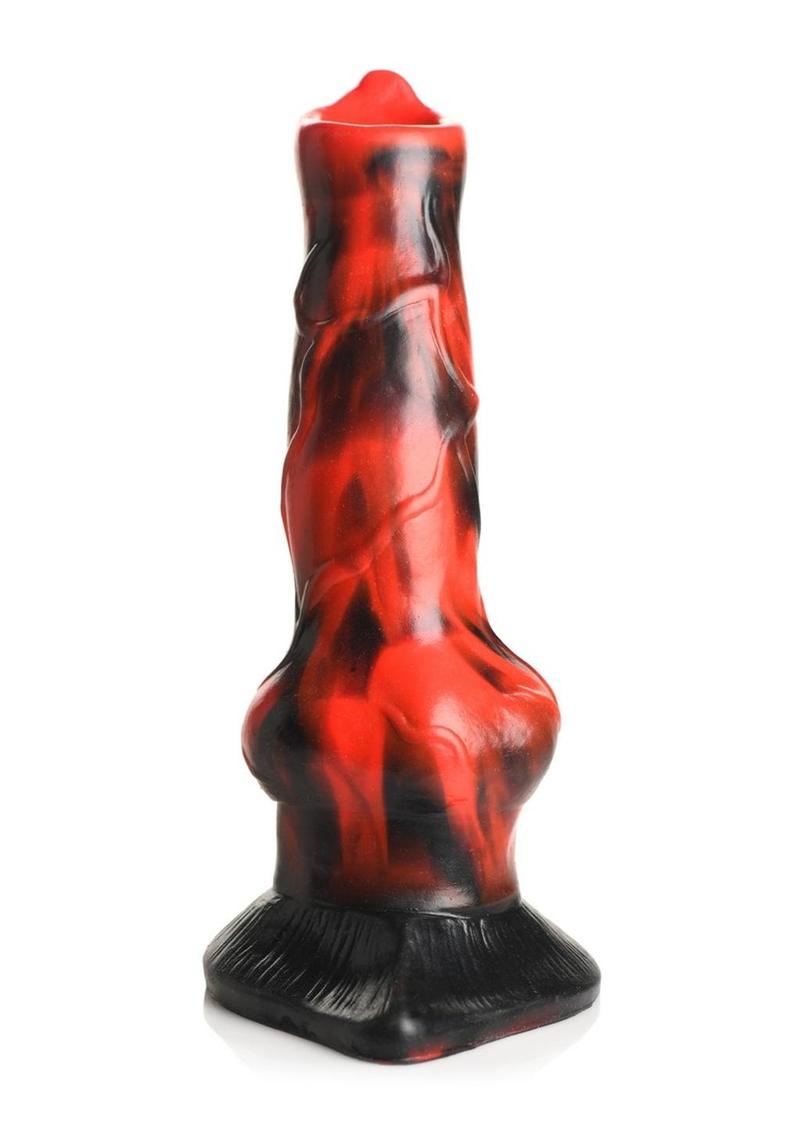 Creature Cocks Vibra Beast Vibrating Silicone Dildo - Black/Red
