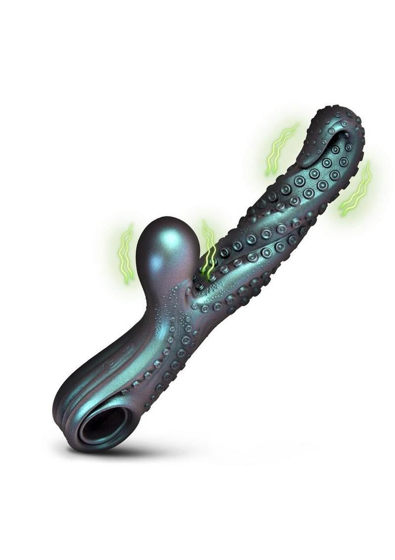 Creature Cocks Vibropus Rechargeable Silicone Rabbit Vibrator - Emerald