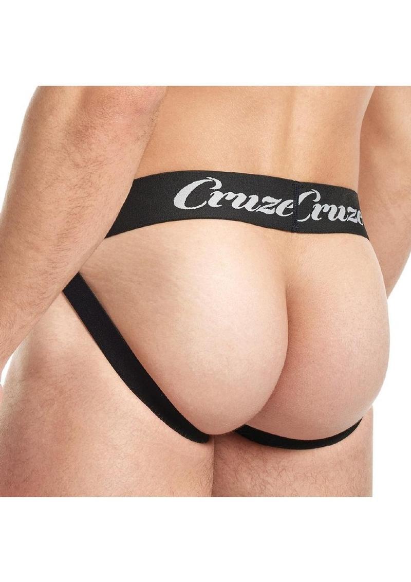Cruze Buckle Up Zipper Jockstrap - Black - Medium/Small