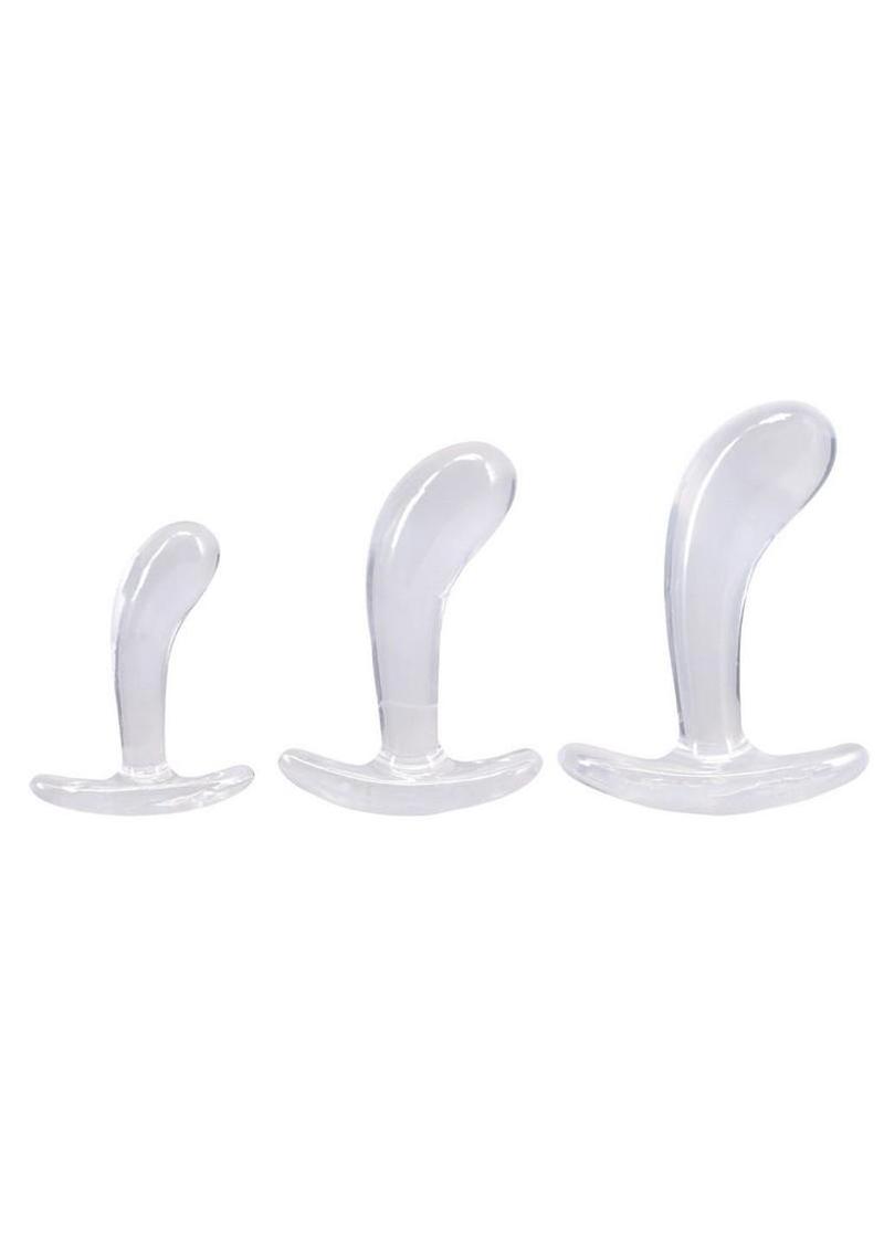 Crystal Jellies Curved Anal Trainer - Clear - 3 Piece/Set