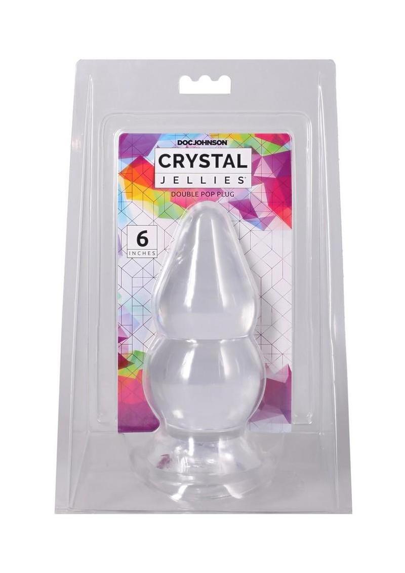 Crystal Jellies Double Pop Plug - Clear - 6in
