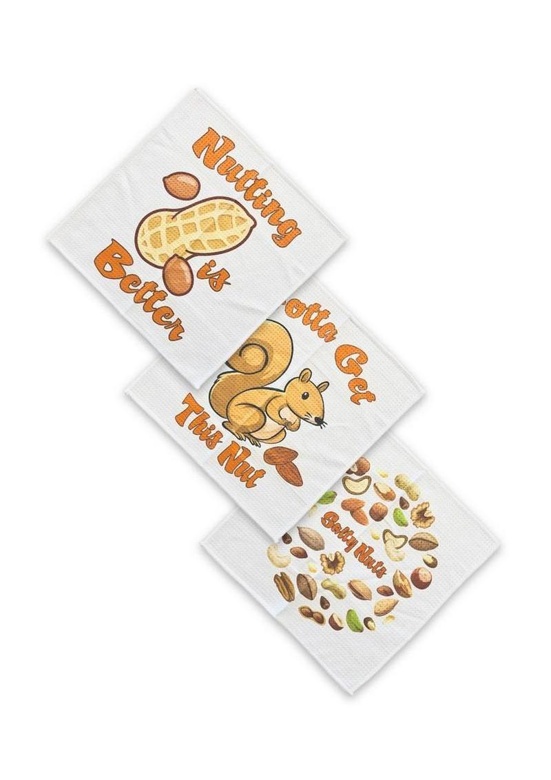 Cum Rags Nuts - Brown/White - 3 Per Set