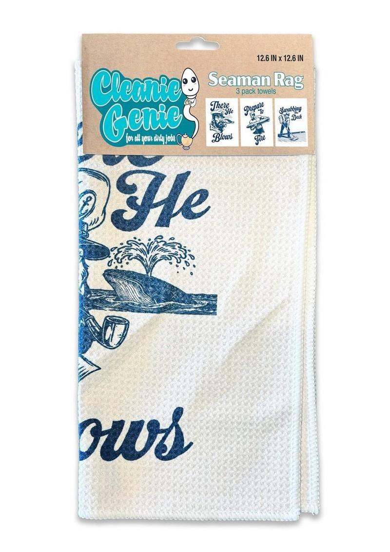 Cum Rags Seamen - Blue/White - 3 Per Set