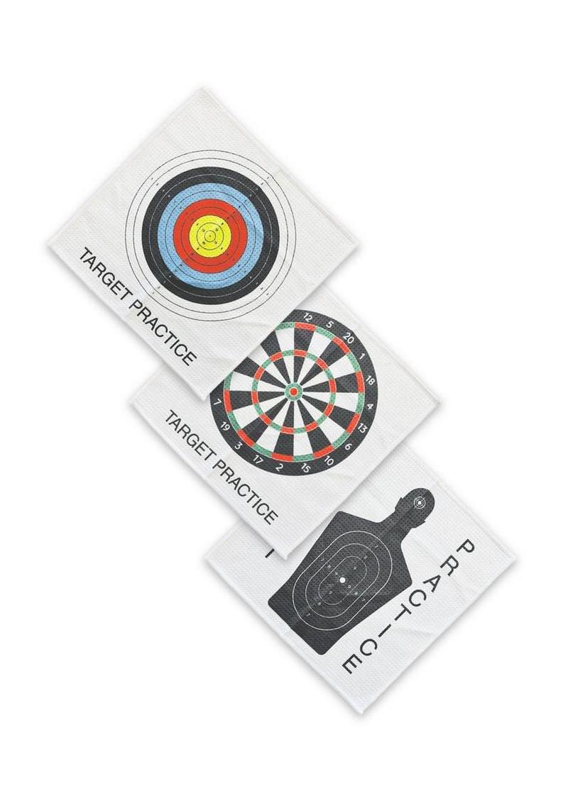 Cum Rags Target Practice - Black/White - 3 Per Set