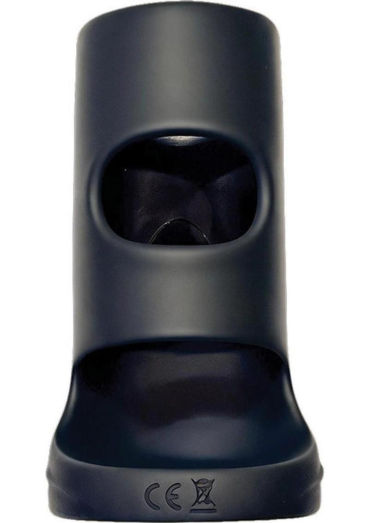 Decadence Motor Mount Rechargeable Silicone Vibrating Penis Sleeve - Black - 4.75in