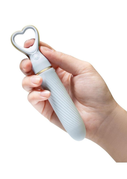 Delice Heartthrob Rechargeable Silicone Vibrator - Something - Blue