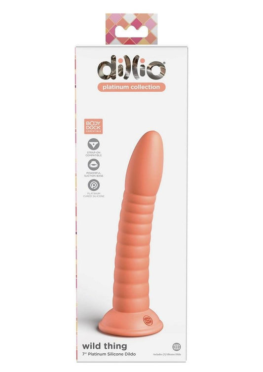 Dillio Platinum Wild Thing Silicone Dildo - Orange - 7in