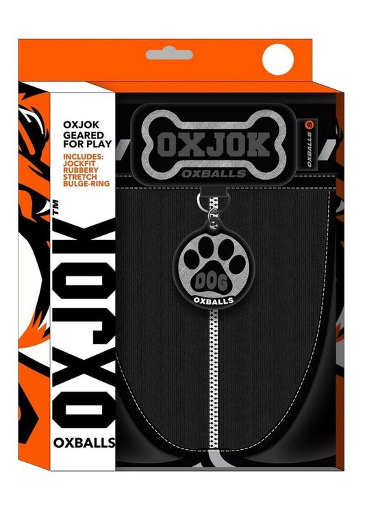 Dog Pack Pup Taggers 6-Tag Dog Jock - Black/Silver - Small