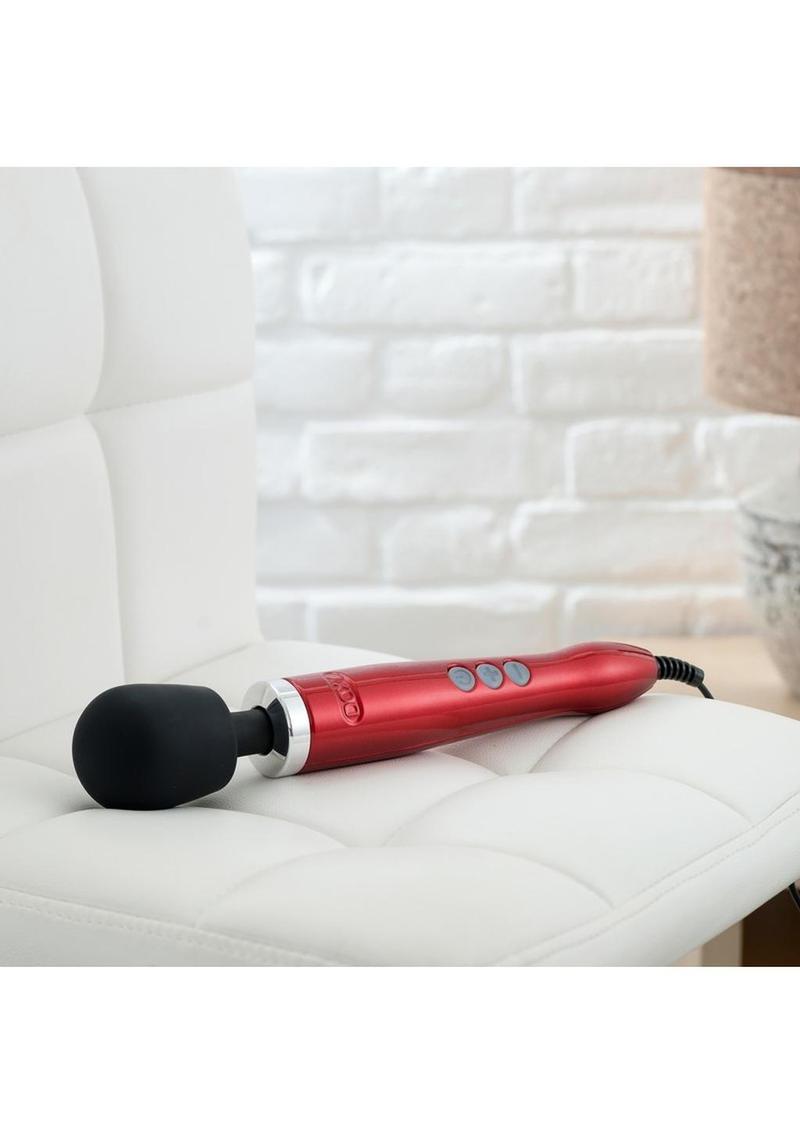Doxy Die Cast Wand Metal Plug-In Vibrating Body Massager - Metal/Red