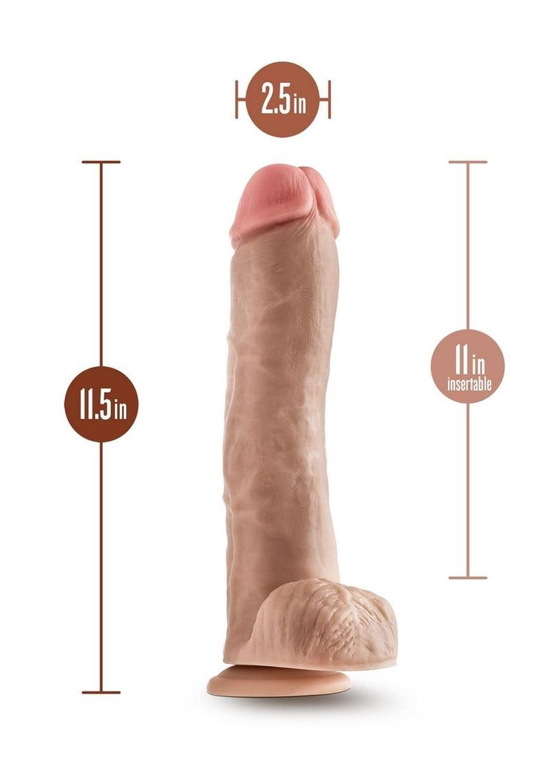 Dr. Skin Mr. Savage Dildo with Balls and Suction Cup - Vanilla - 11.5in
