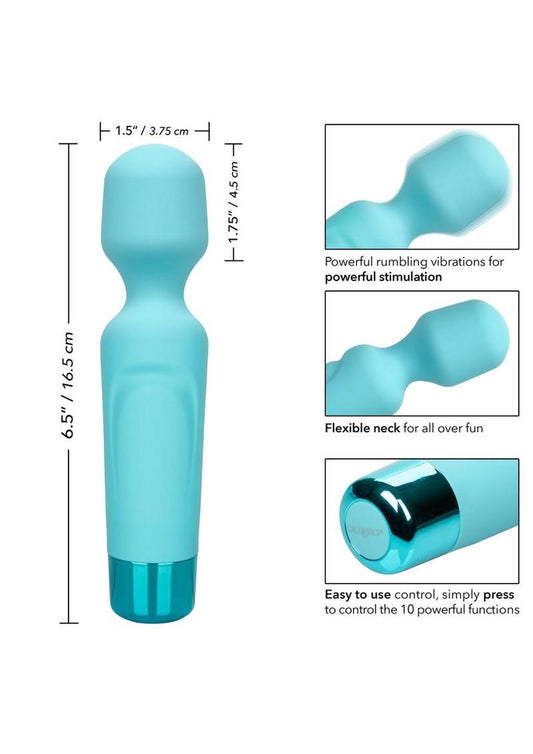 Eden Wand Silicone Vibrating Wand Massager - Blue/Teal