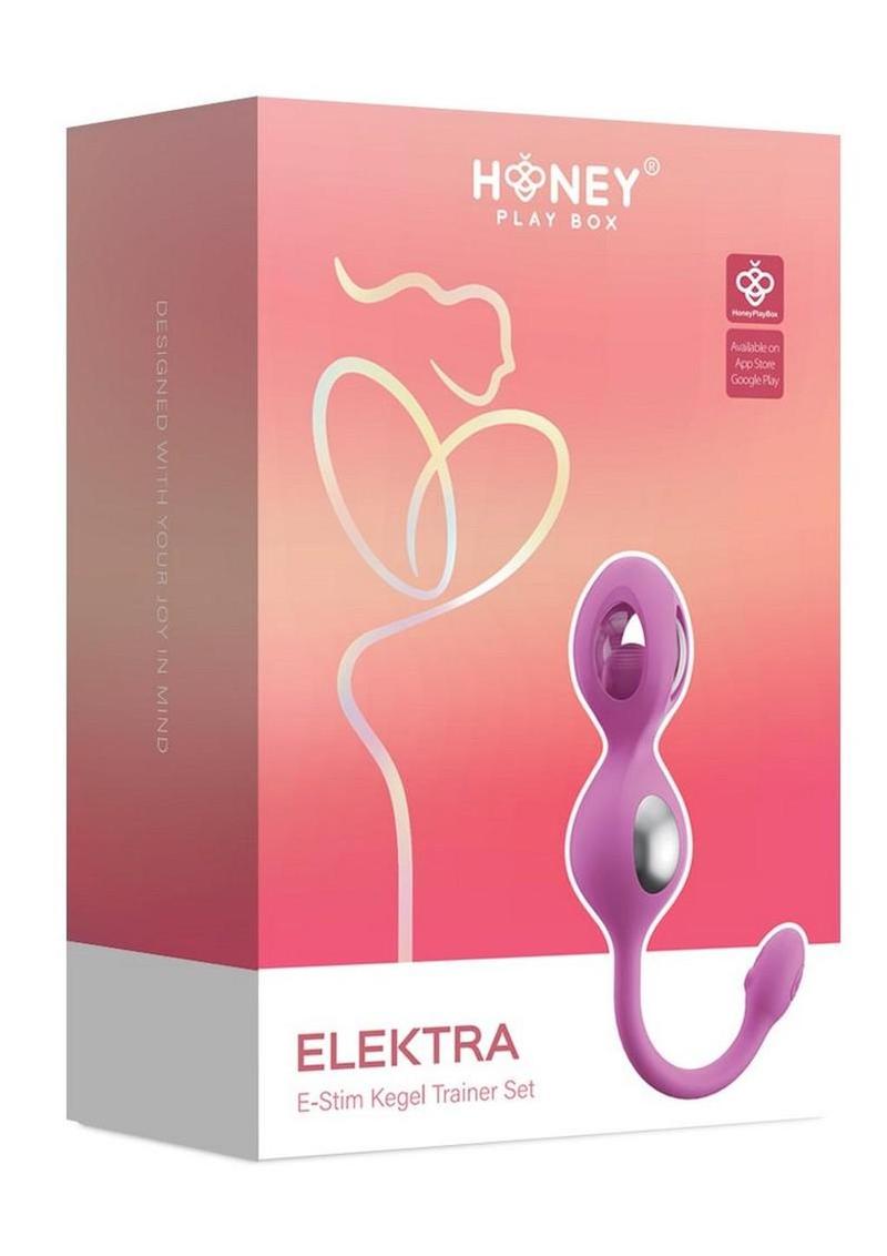 Elektra App Control E-Stim Kegel Training - Pink/Silver - 5 Piece/Set