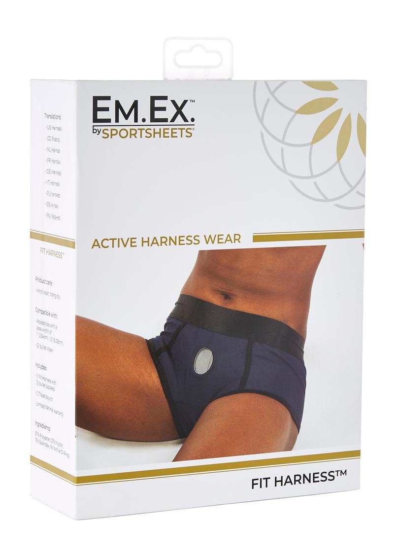 Em.Ex.. Active Harness Wear Fit Harness Boy Shorts - Blue - 3XLarge/Large