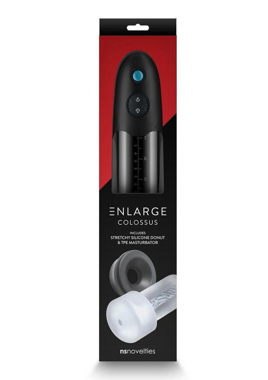 Enlarge Colossus Rechargeable Penis Pump - Black/Clear
