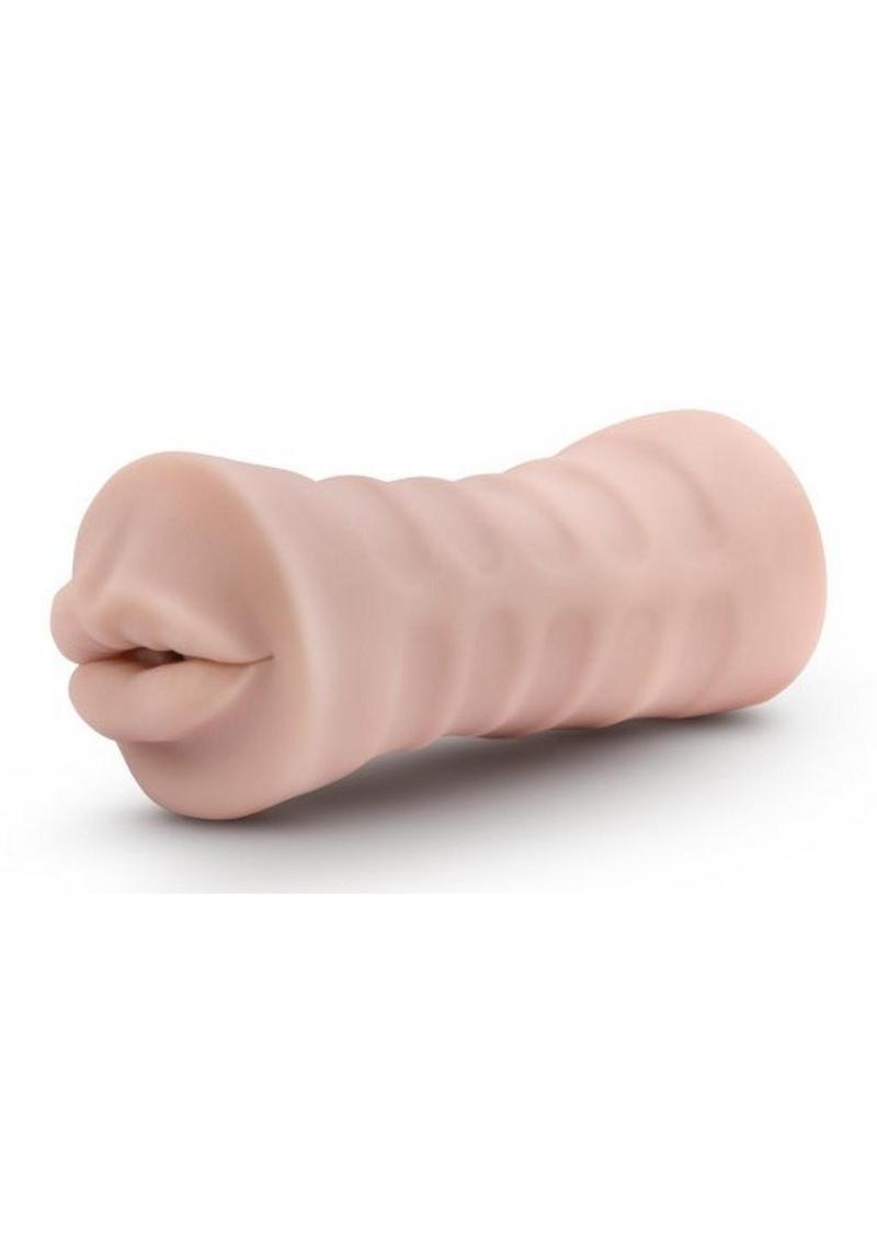 Enlust Nicole Dual End Vibrating Stroker - Mouth - Vanilla