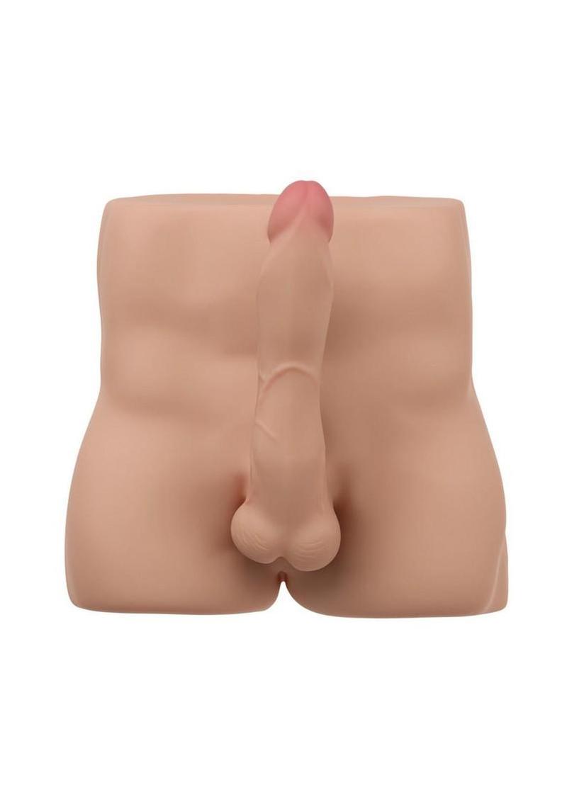 Enlust Rowan Realistic Ride-On Dildo and Ass Torso with Vibrating Bullet - Vanilla - 8.5in
