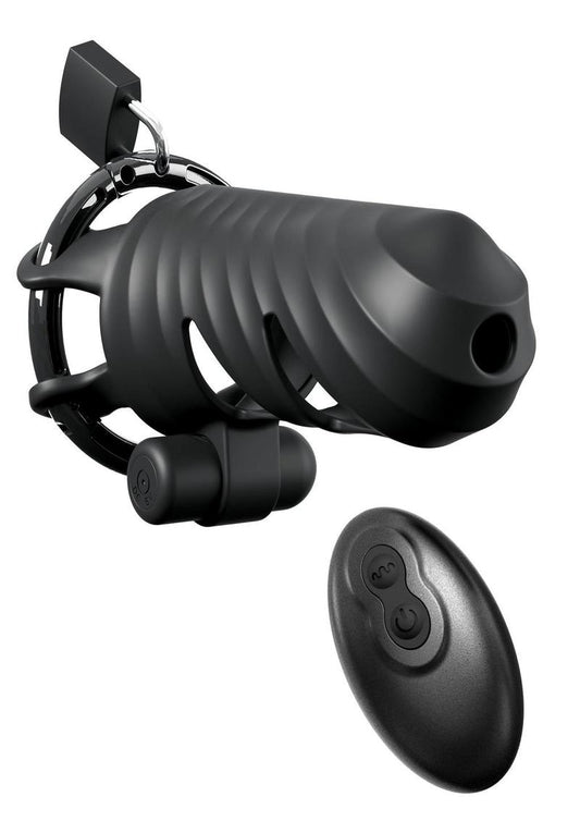 Fantasy C-Ringz Remote-Controlled Vibrating Cock Blocker - Black