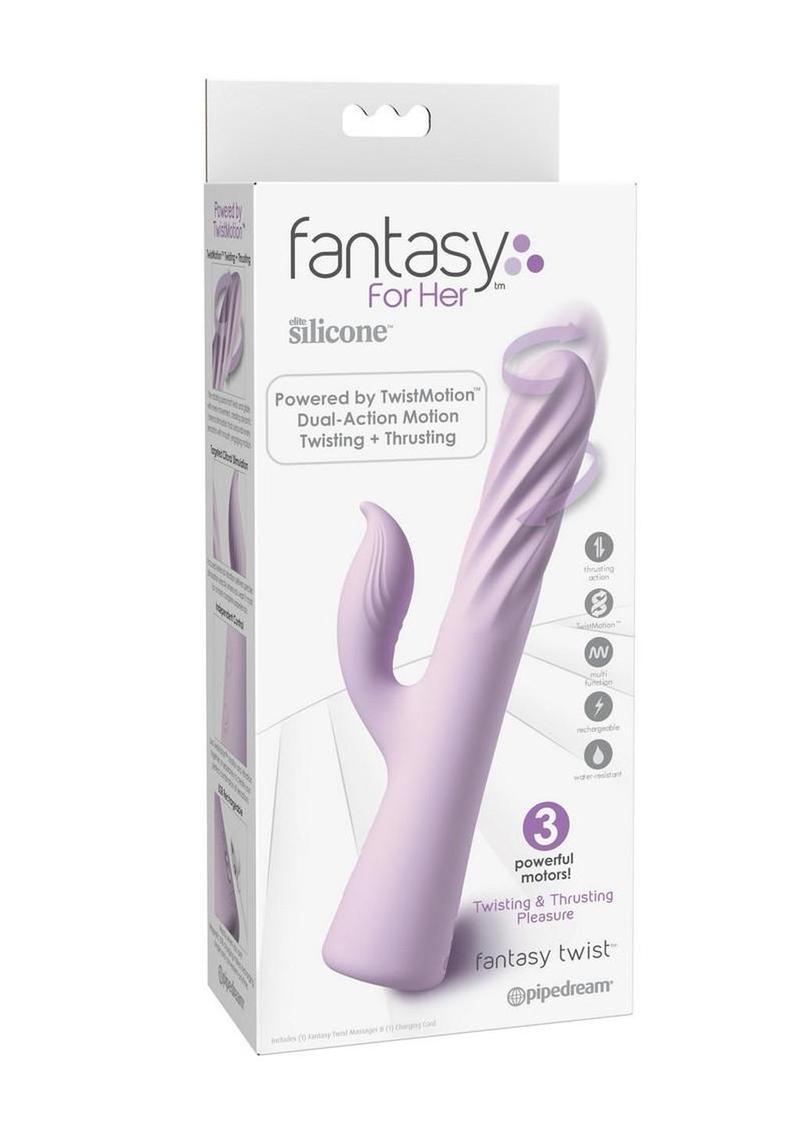 Fantasy For Her Fantasy Twist Dual Rechargeable Silicone Vibrator - Lavender