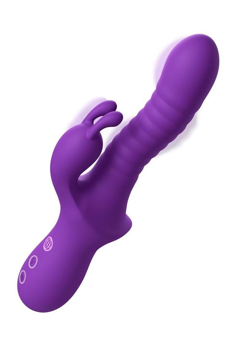 Fantasy For Her Fantasy Wave Rechargeable Silicone Vibrator with Clitoral Stimulator - Purple