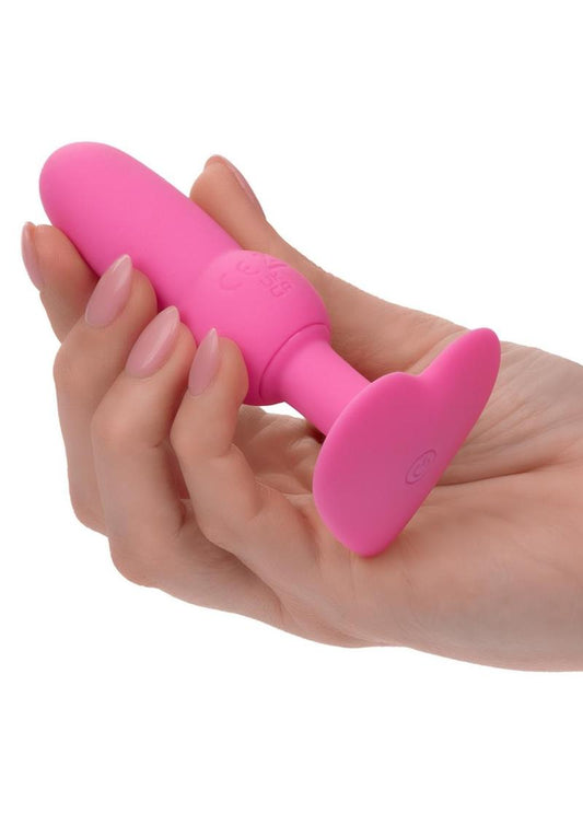 First Time Vibrating Beaded Silicone Rechargeable Probe - Pink