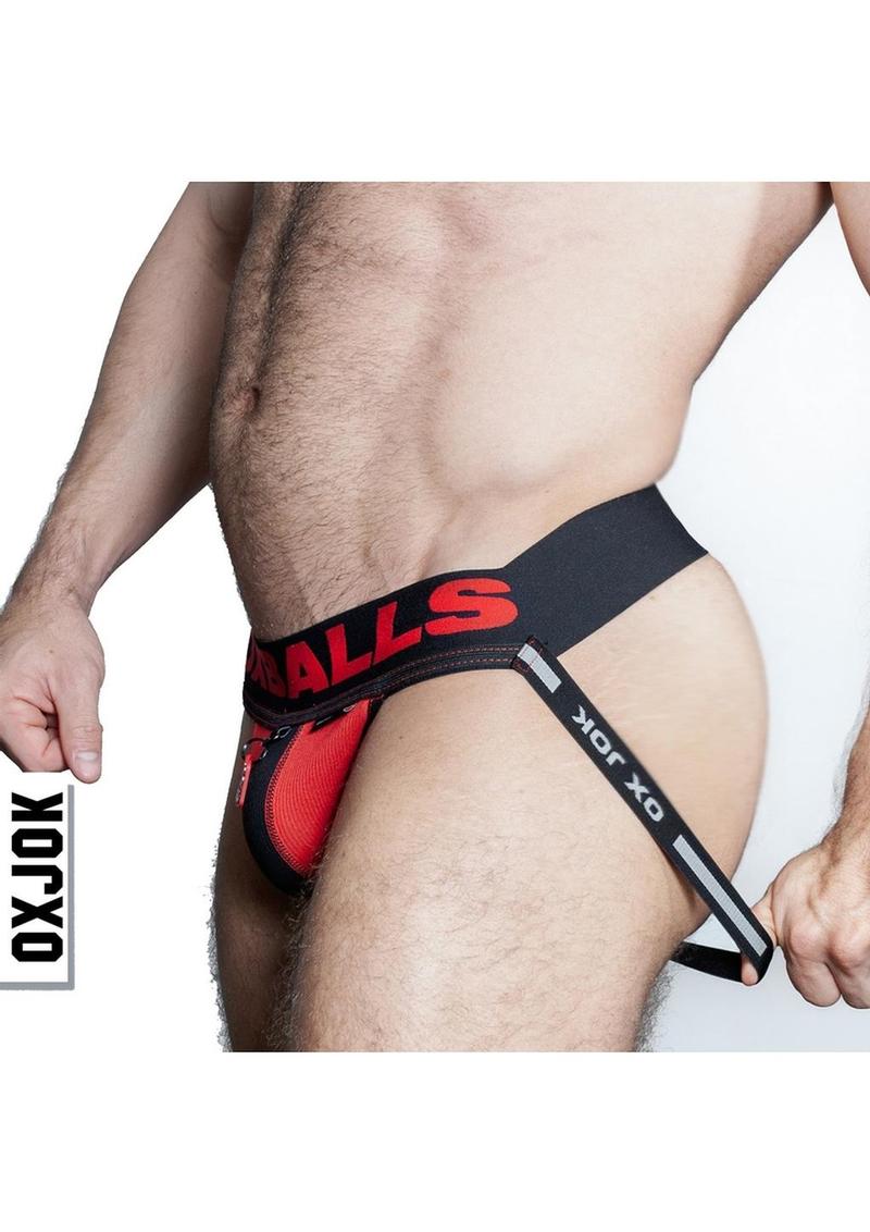Fister 3d Rubber Fist Jock - Black/Red - Small