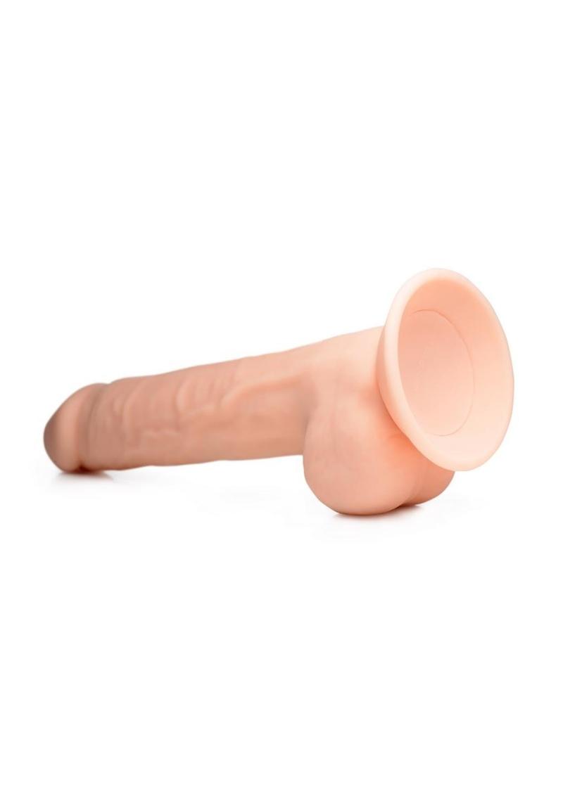 Fleshstixxx Silicone Bendable Dong with Balls - Vanilla - 9in