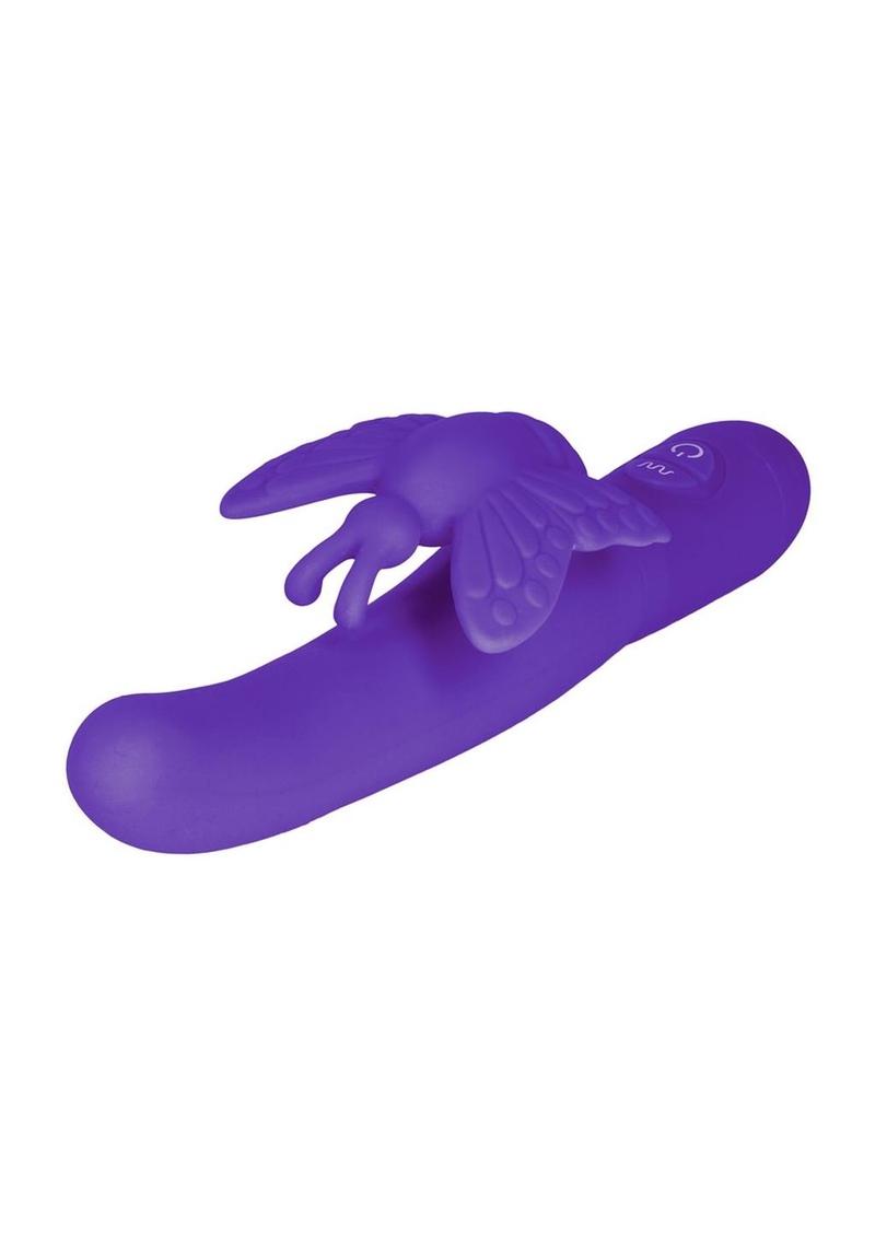 Fluttering Butterfly Silicone Rabbit Vibrator - Purple