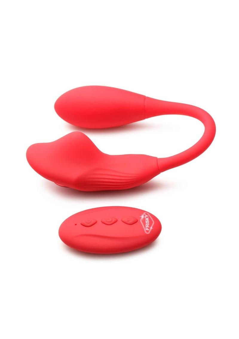 Frisky Double Love Connection Rechargeable Silicone Panty Vibe with Remote - Red