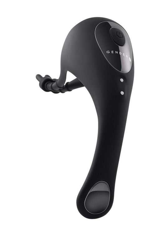 Gender X Back It Up Rechargeable Silicone Vibrating Butt Plug with Remote - Black