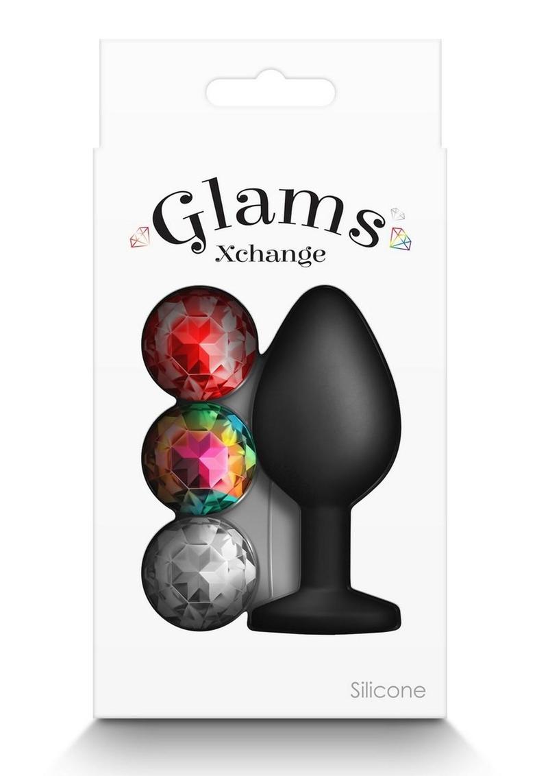 Glams Xchange Round Silicone Anal Plug - Black - Medium