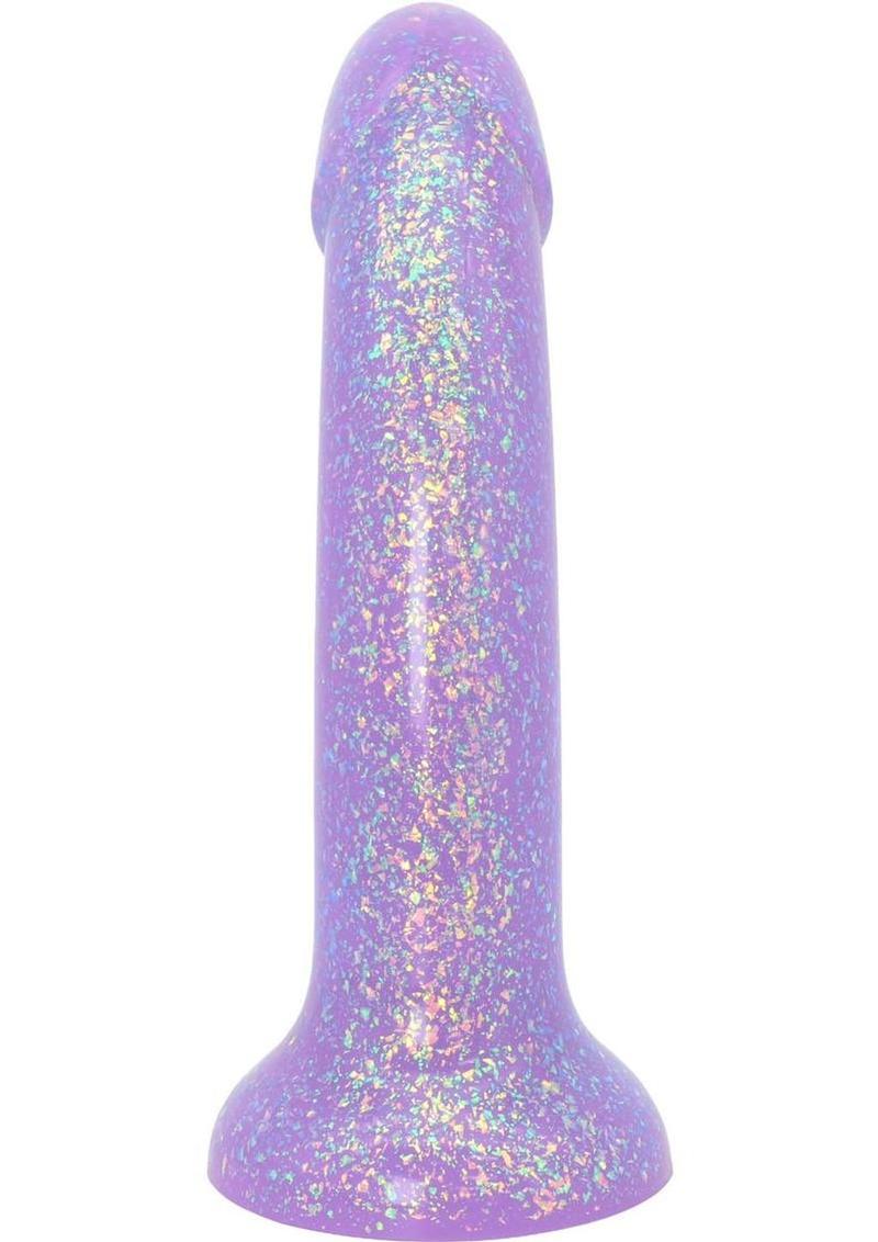 Glitter Boy Lavender Lust Silicone Glitter Dildo with Suction Cup - Lavender - 7in