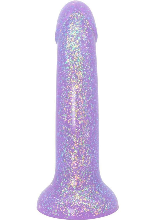 Glitter Boy Lavender Lust Silicone Glitter Dildo with Suction Cup - Lavender - 7in