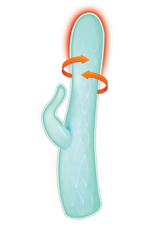 Goddess Heat Up Rotating Rechargeable Silicone Massager - Aqua