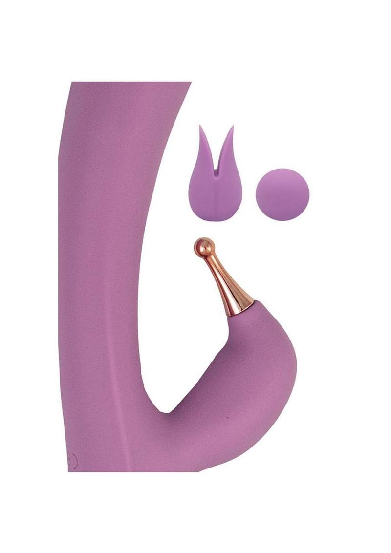 Goddess Tri-Tip Rechargeable Silicone Personal Vibrator - Lavender/Purple