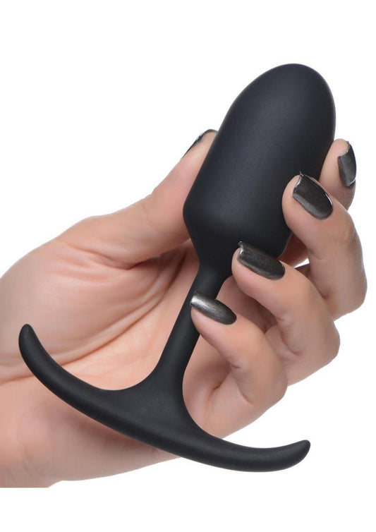Heavy Hitters Premium Silicone Weighted Anal Plug - Black - Small