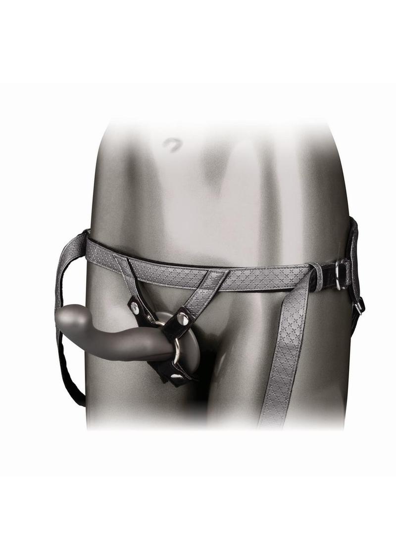 Her Royal Harness The Royal Sensual Set Adjustable Harness with Silicone Sensual G-Probe - Gray/Grey