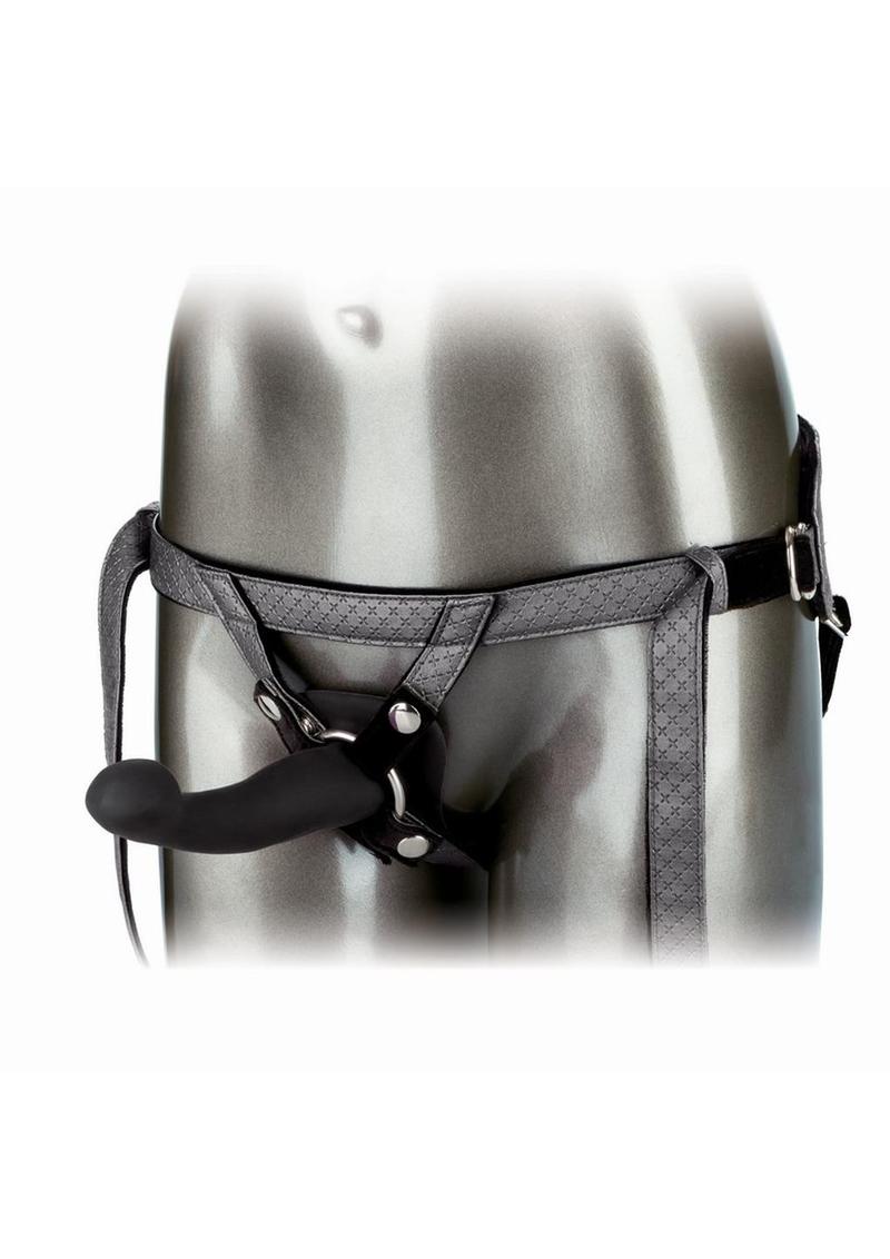 Her Royal Harness The Royal Vibrating Strap-On Set with Silicone Rechargeable Dildo - Black