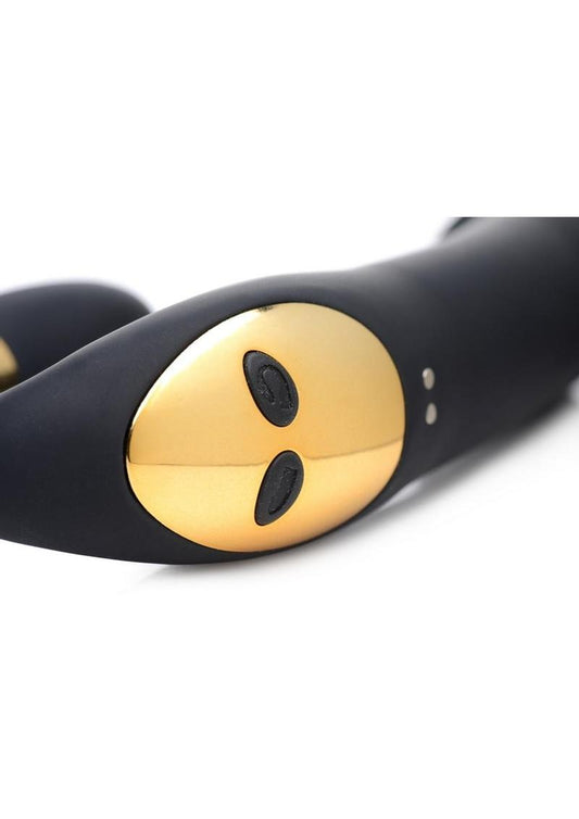 Inmi 10x Pleasure Pose Vibe with Clit Stimulator Silicone Rechargeable Vibrator - Black