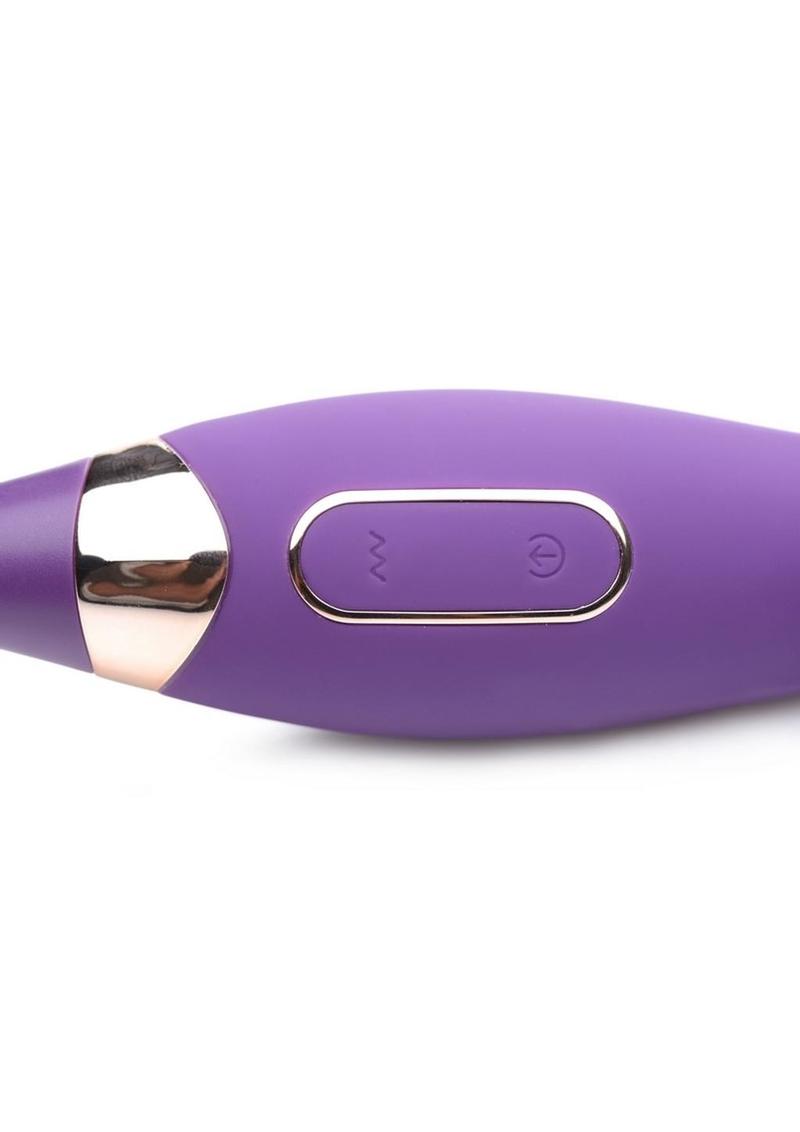 Inmi Power Zinger Pro Pulsing G-Spot Silicone Rechargeable Pinpoint Vibrator with Interchangeable Tips - Purple