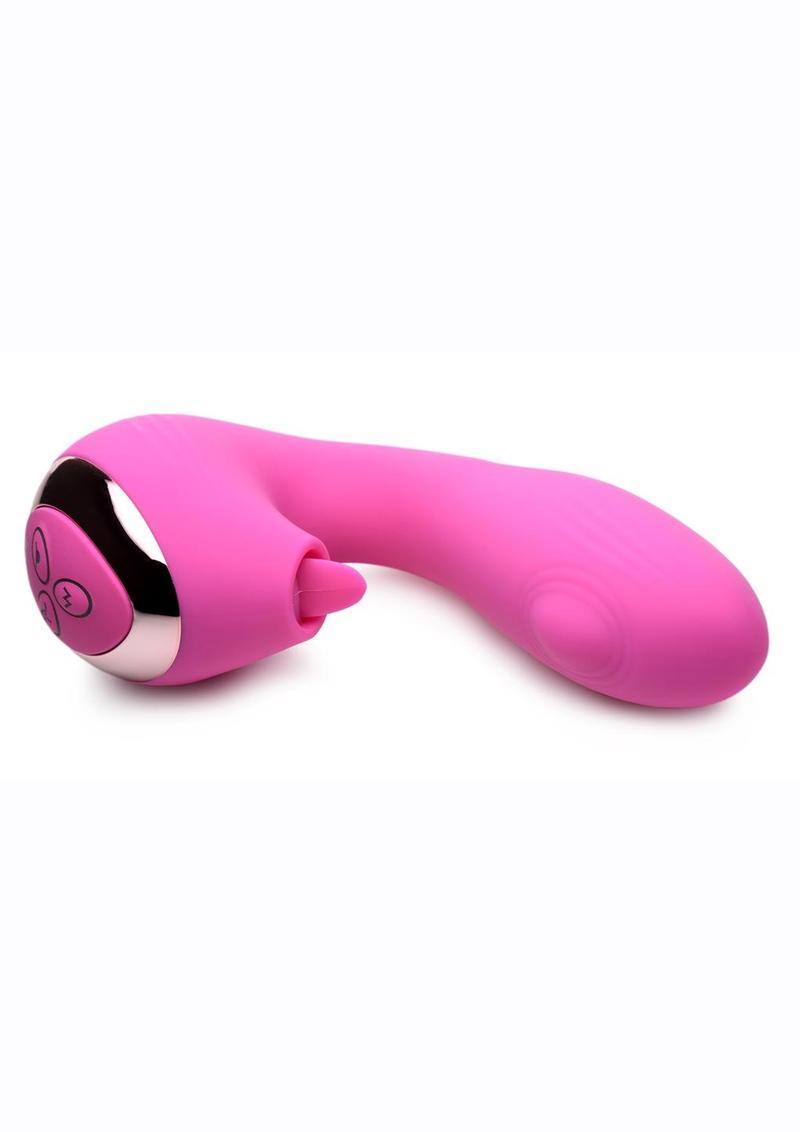Inmi Shegasm Licking G-Throb Rechargeable Silicone Rabbit Vibrator - Pink