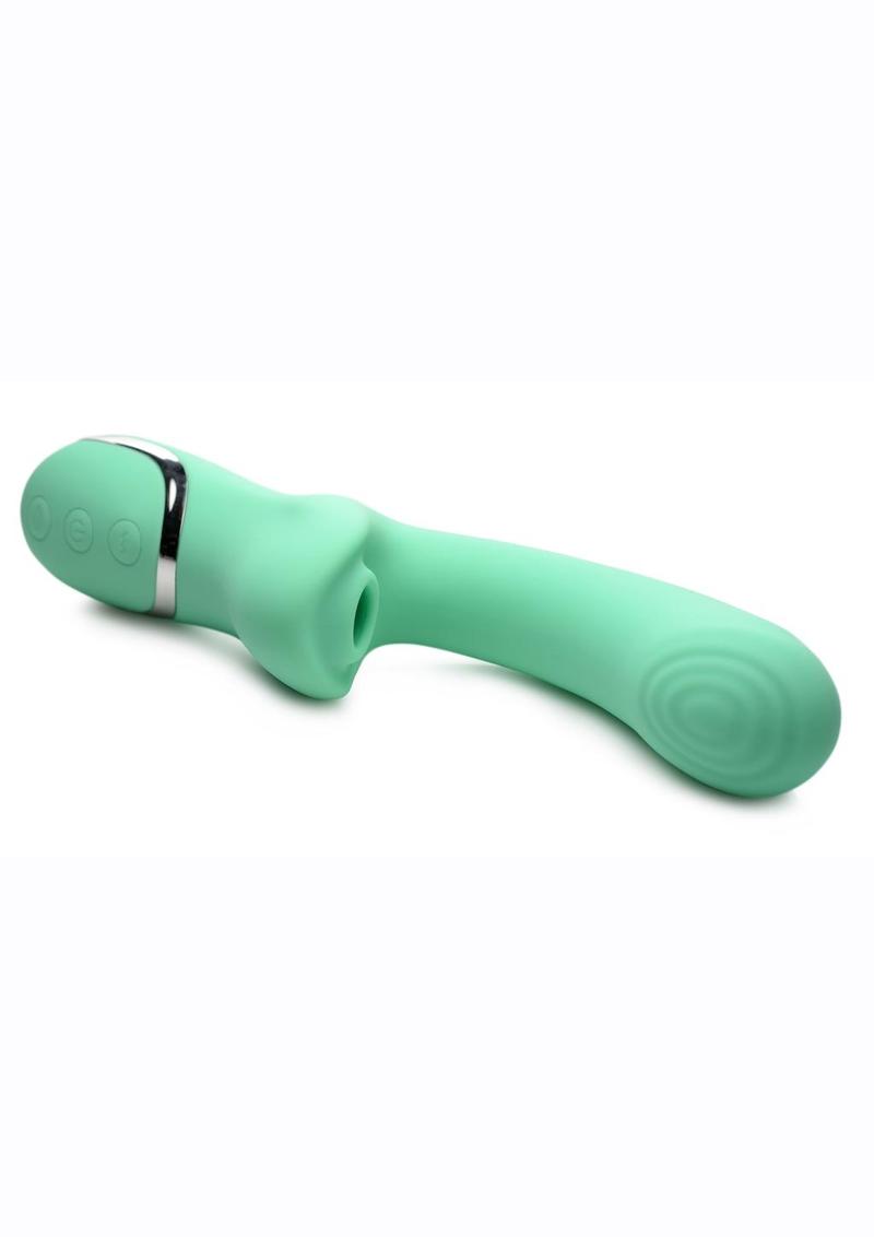 Inmi Shegasm Minty Rechargeable Silicone Suction Rabbit Vibrator - Teal