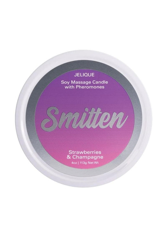 Jelique Massage Candle Pheromone Smitten Strawberry and Champagne - 4oz