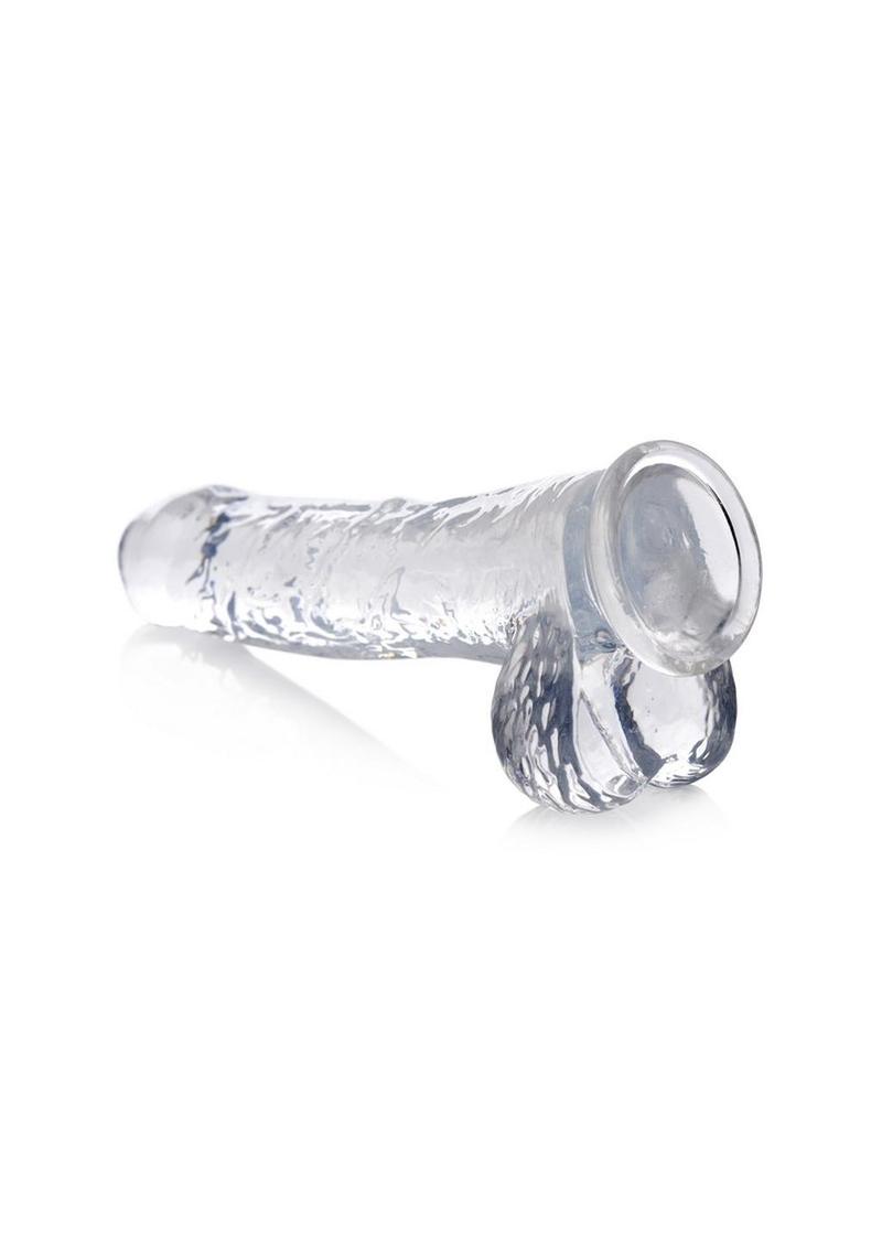 Jock C-Thru Slim Realistic Dong with Balls - Clear - 9 In