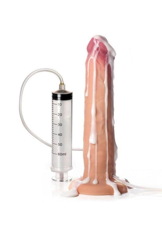 Jock Ejaculating Silicone Dildo - Vanilla - 9.75in