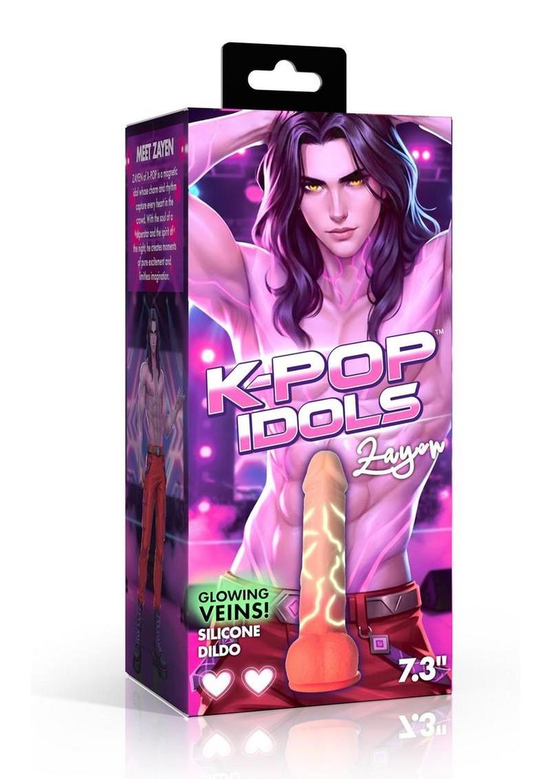 K Pop Zayen Silicone Dildo with Balls - Vanilla