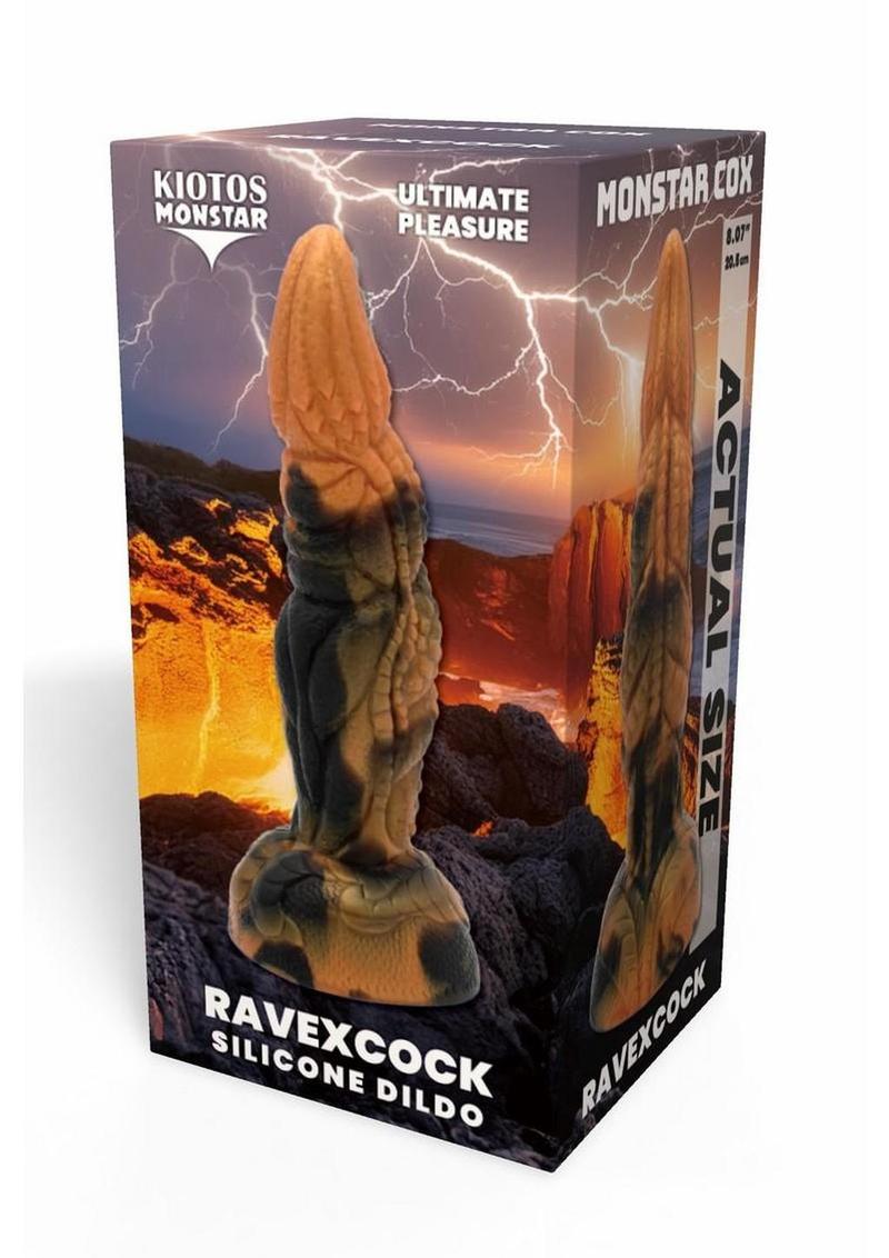 Kiotos Monstar Cox Ravex Silicone Cock with Suction Cup - Black/Gold
