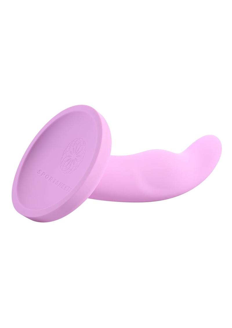 Lazre Silicone Curved Dildo with Suction Cup - Pink - 6in