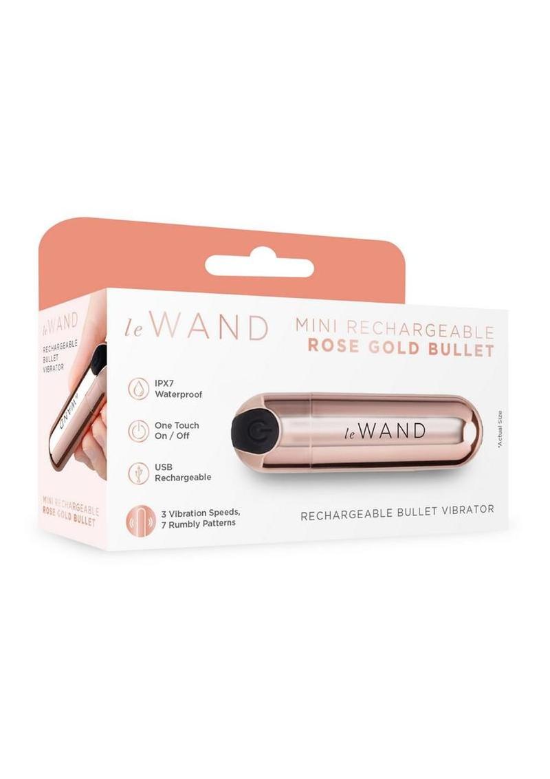Le Wand Mini Silicone Rechargeable Bullet Vibrator - Rose Gold