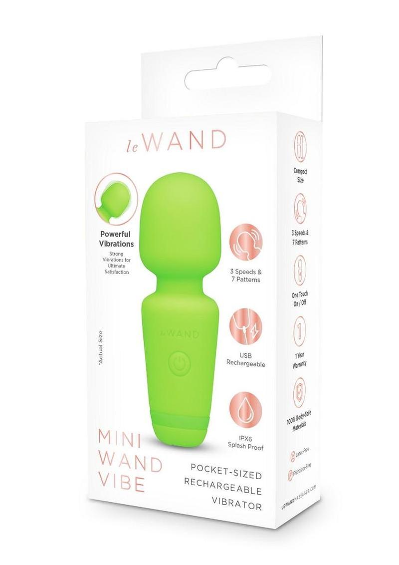 Le Wand Mini Wand Silicone Rechargeable Vibrator - Green